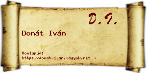 Donát Iván névjegykártya